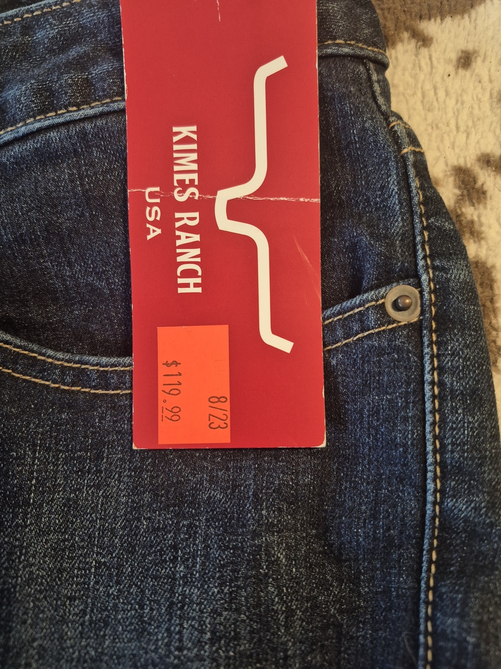 Kimes Ranch Women's Dark Blue Boot Cut Jeans with Red Accent - Picture 5 of 5